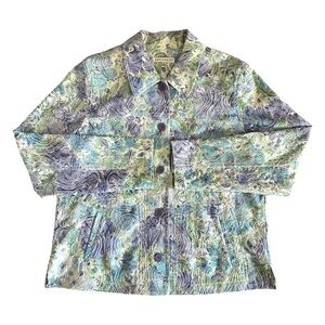Rebecca Malone embroidered denim style paisley floral jacket